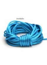 4-20 Metres Turquoise Blue Rattail Silky Satin Cord 2mm ~ Ideal For Kumihimo, Macrame, Braiding & Shamballa Designs ~ Craft Essentials